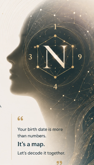 NUMERONETICS personal-code map illustrated within a human profile